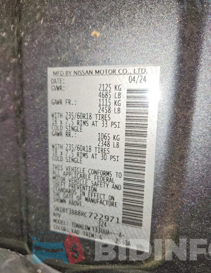 5N1BT3BB8RC722971 Photo# 13
