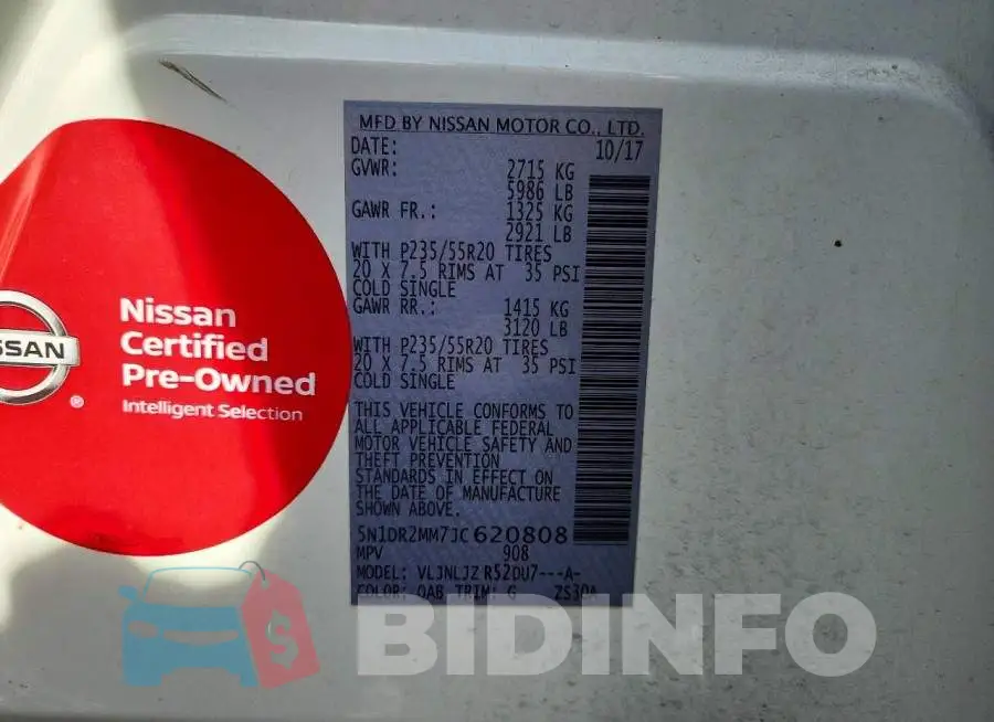 5N1DR2MM7JC620808 Photo# 13