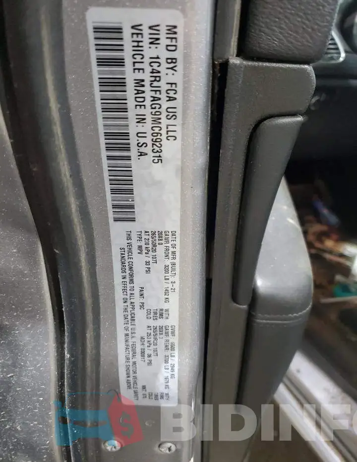 1C4RJFAG9MC692315 Photo# 13