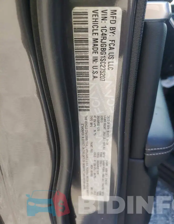 1C4RJGBG1SC275207 Photo# 13