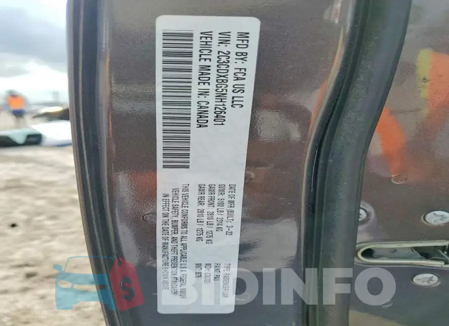 2C3CDXBG5NH126401 Photo# 12