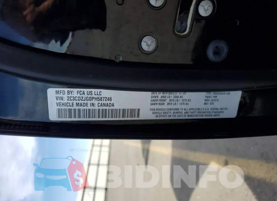 2C3CDZJG0PH587246 Photo# 13