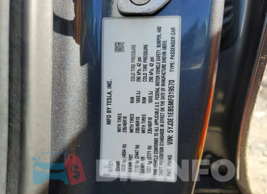 5YJ3E1EB5MF019570 Photo# 12