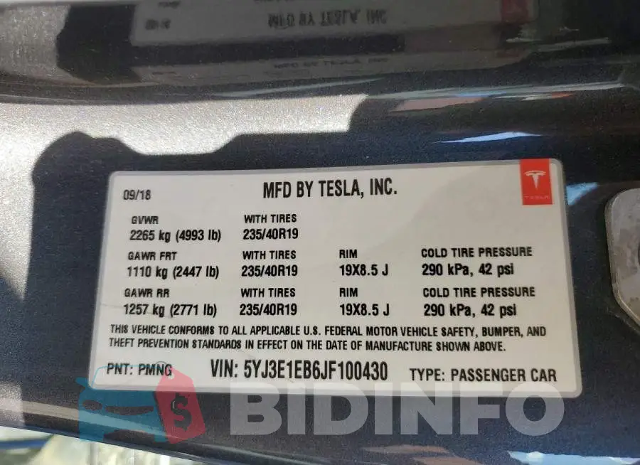 5YJ3E1EB6JF100430 Photo# 12