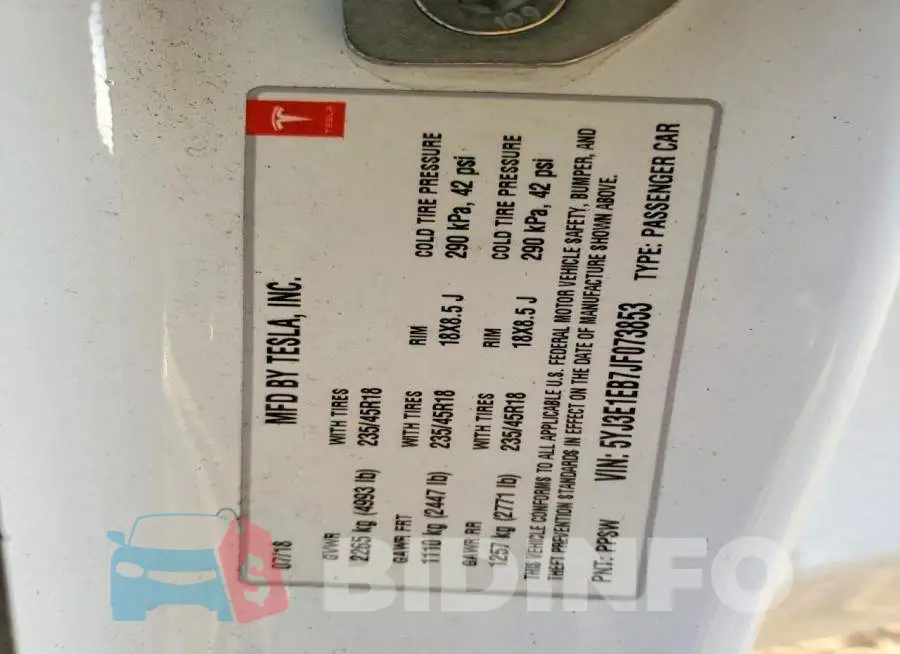 5YJ3E1EB7JF073853 Photo# 12