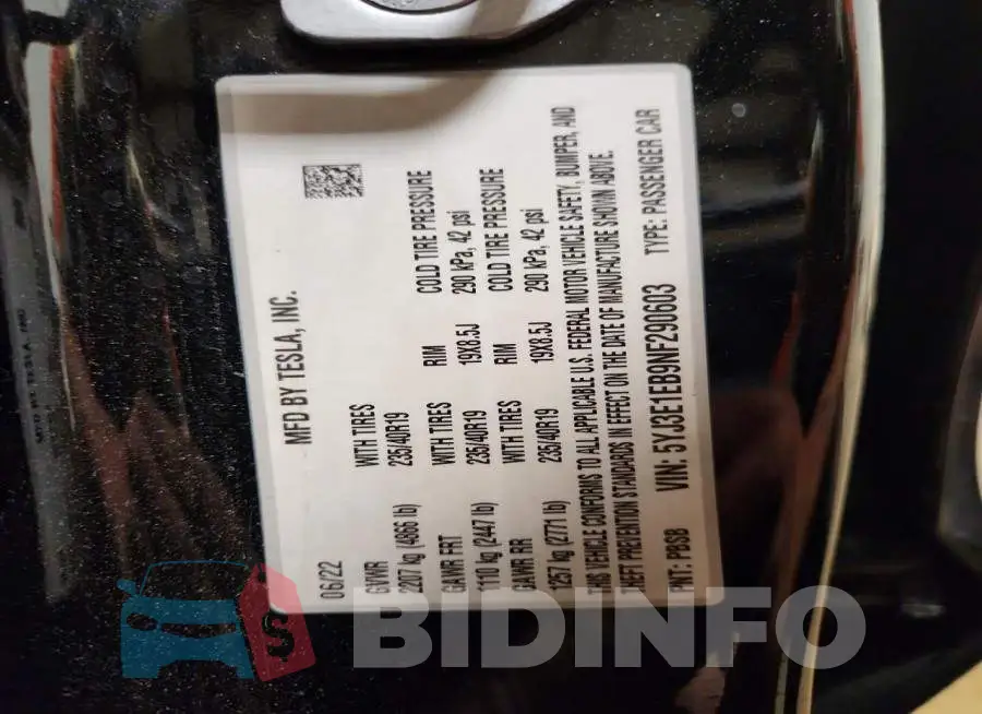 5YJ3E1EB9NF290603 Photo# 13