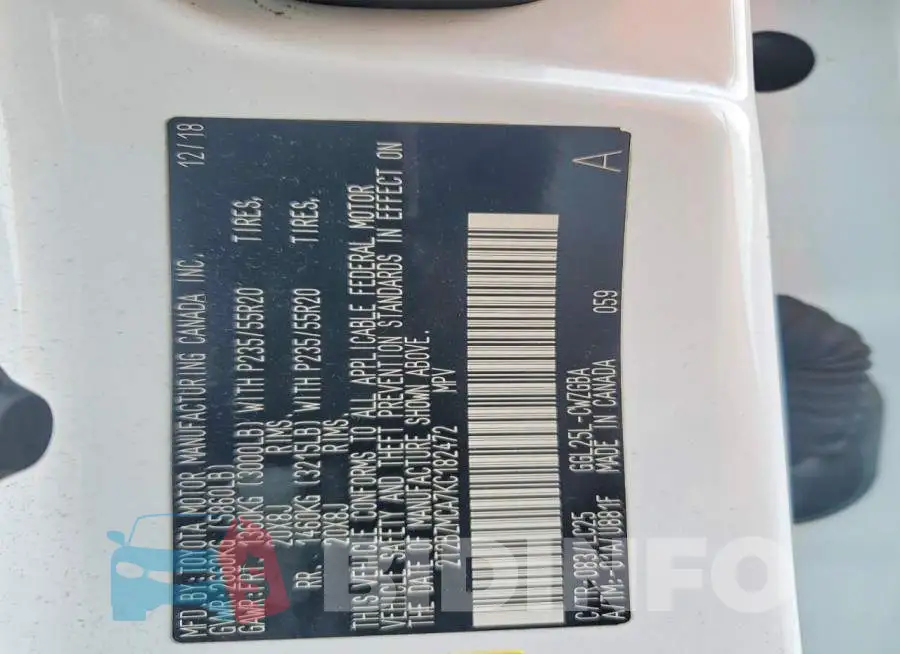 2T2BZMCA7KC182472 Photo# 13