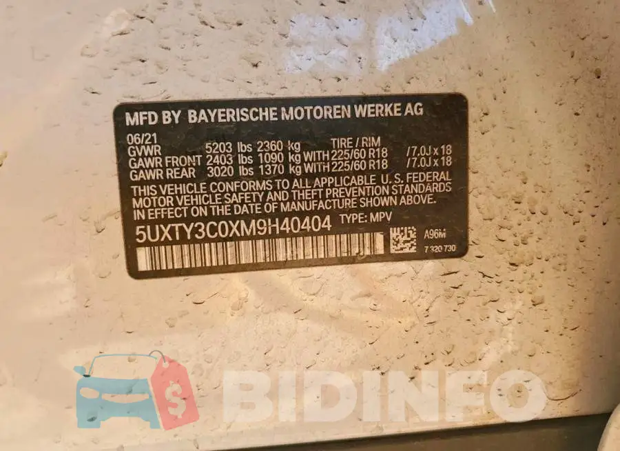 5UXTY3C0XM9H40404 Photo# 14