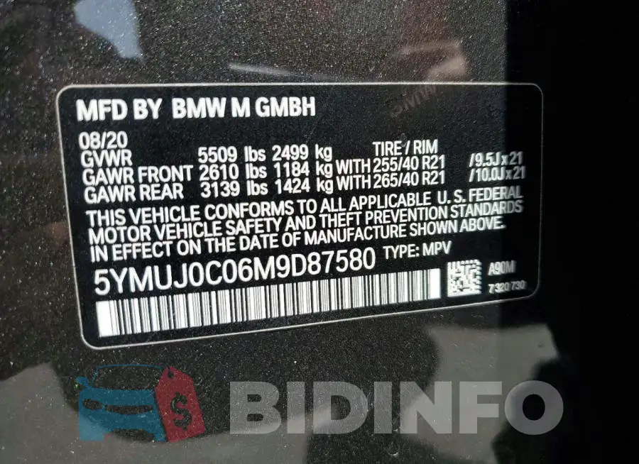 5YMUJ0C06M9D87580 Photo# 13