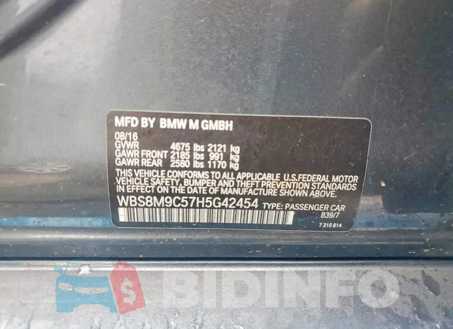 WBS8M9C57H5G42454 Photo# 12