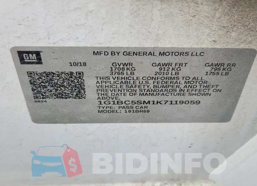 1G1BC5SM1K7119059 Photo# 12