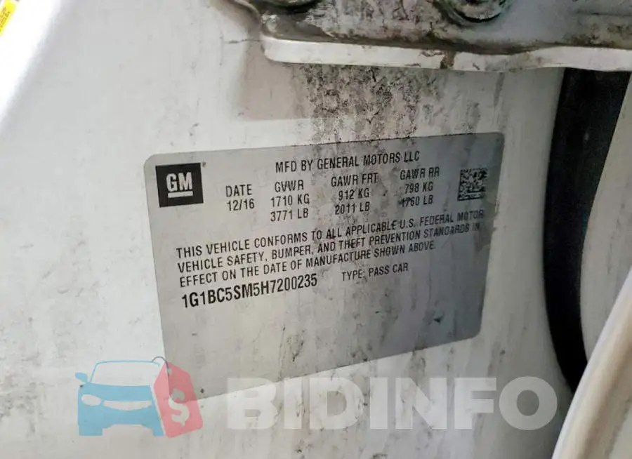 1G1BC5SM5H7200235 Photo# 12