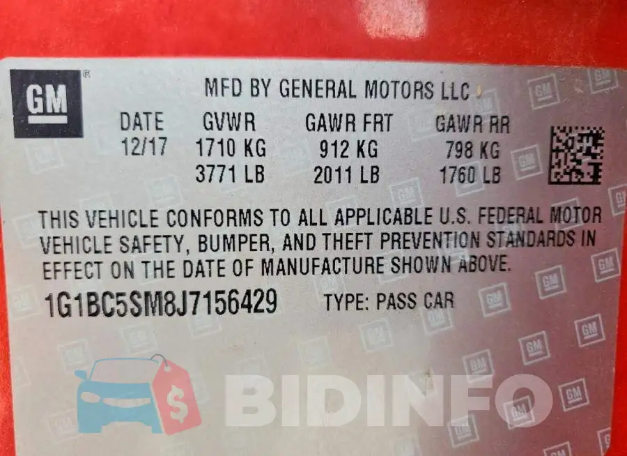 1G1BC5SM8J7156429 Photo# 13