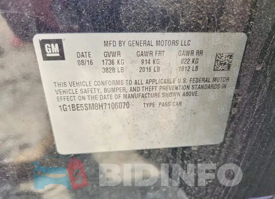 1G1BE5SM8H7106070 Photo# 12