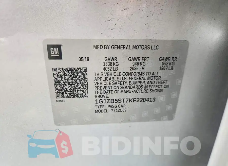 1G1ZB5ST7KF220413 Photo# 12