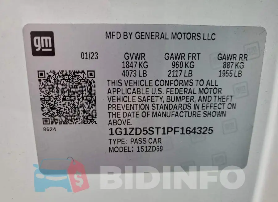 1G1ZD5ST1PF164325 Photo# 12