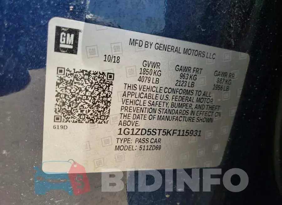 1G1ZD5ST5KF115931 Photo# 12