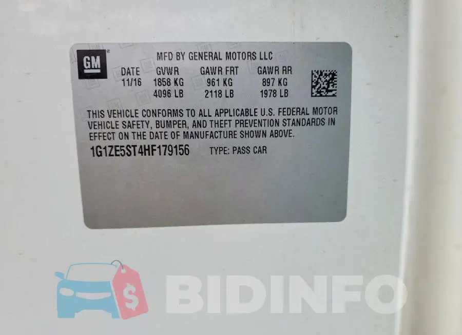1G1ZE5ST4HF179156 Photo# 12