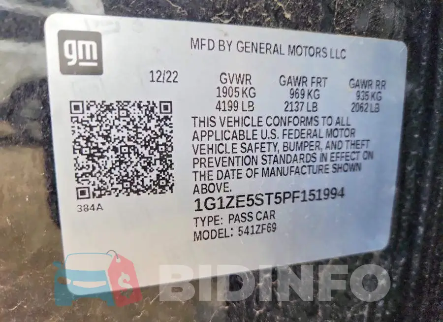 1G1ZE5ST5PF151994 Photo# 12