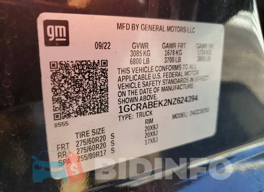 1GCRABEK2NZ624394 Photo# 12