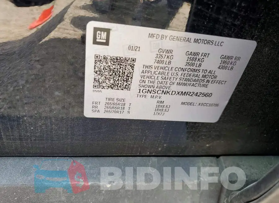 1GNSCNKDXMR242560 Photo# 13