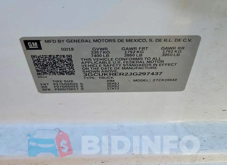 3GCUKRER2JG297437 Photo# 12