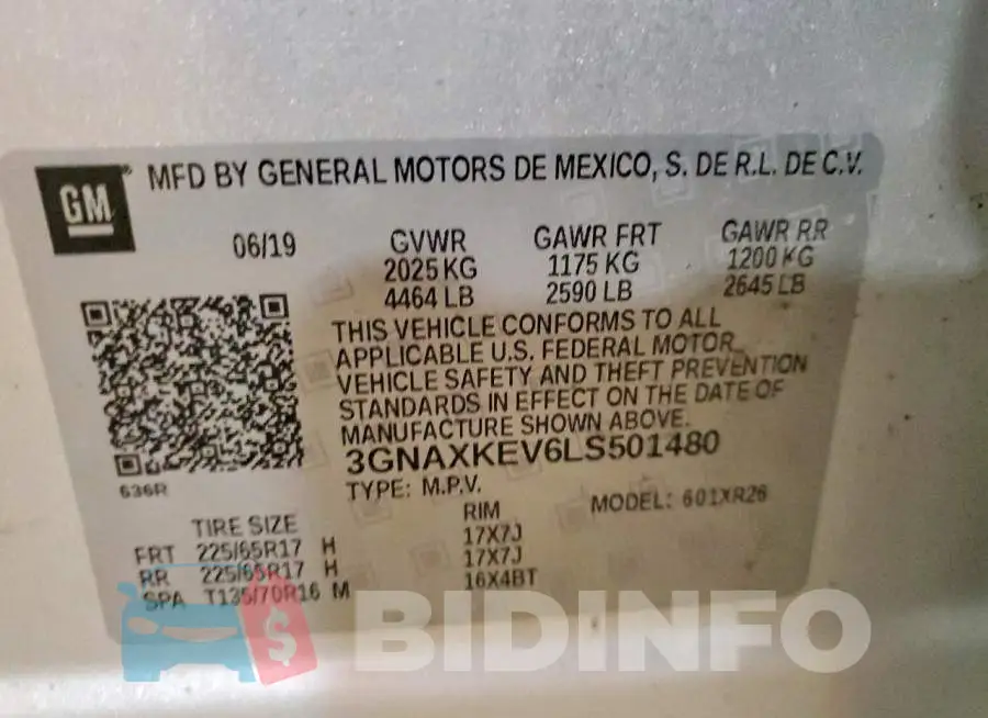 3GNAXKEV6LS501480 Photo# 13