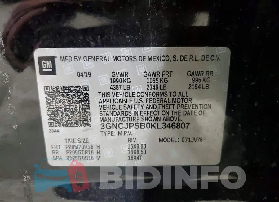 3GNCJPSB0KL346807 Photo# 12