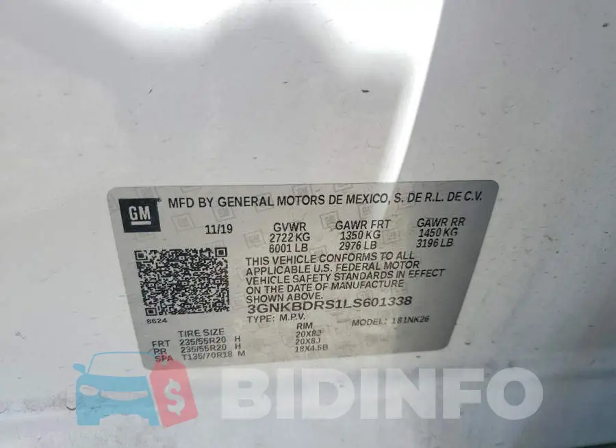 3GNKBDRS1LS601338 Photo# 13