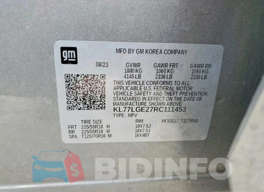 KL77LGE27RC111453 Photo# 14