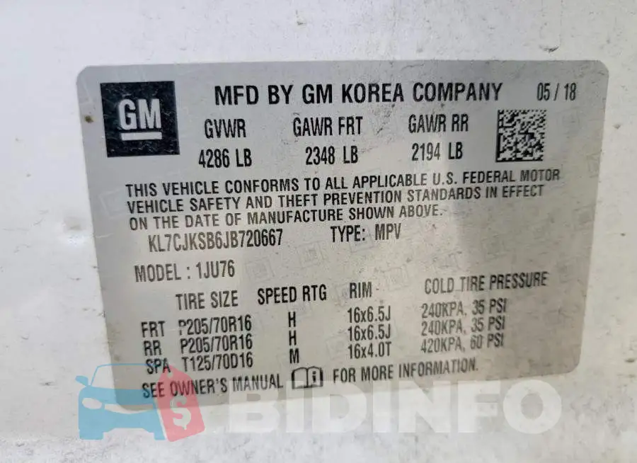 KL7CJKSB6JB720667 Photo# 14