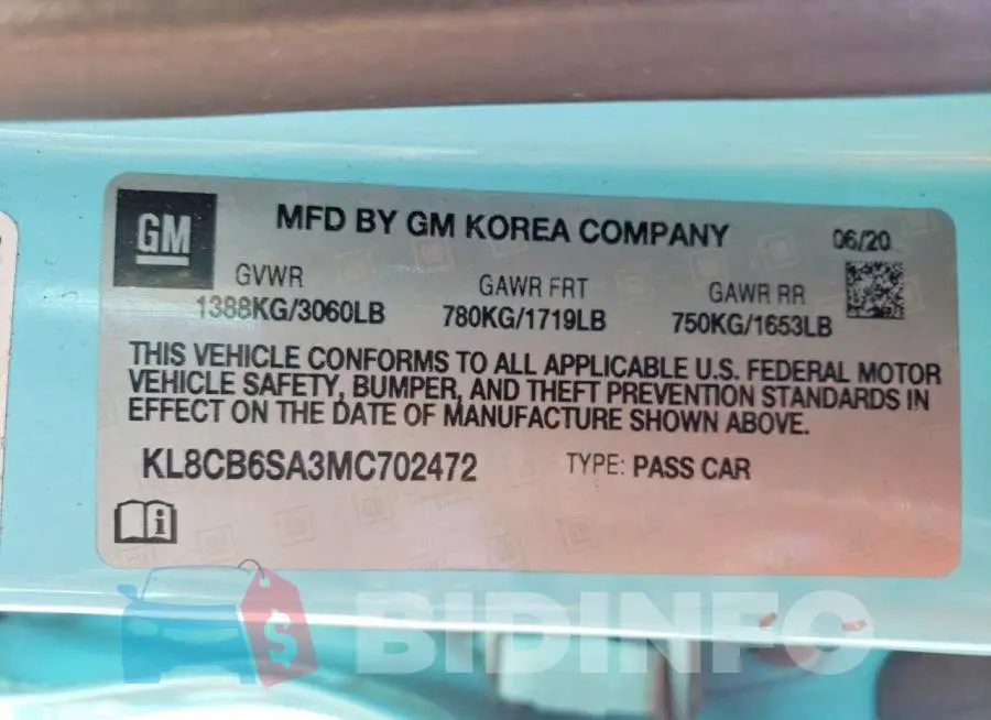 KL8CB6SA3MC702472 Photo# 13