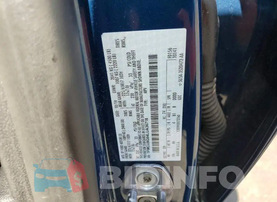 1FMCU9G64LUA36718 Photo# 13