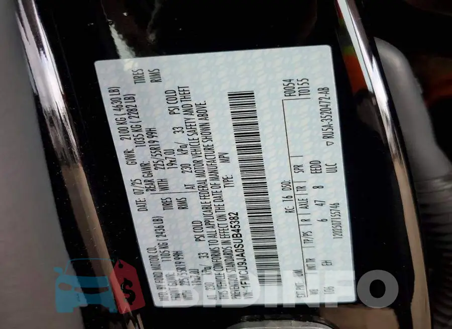 1FMCU9JA0SUB45382 Photo# 12