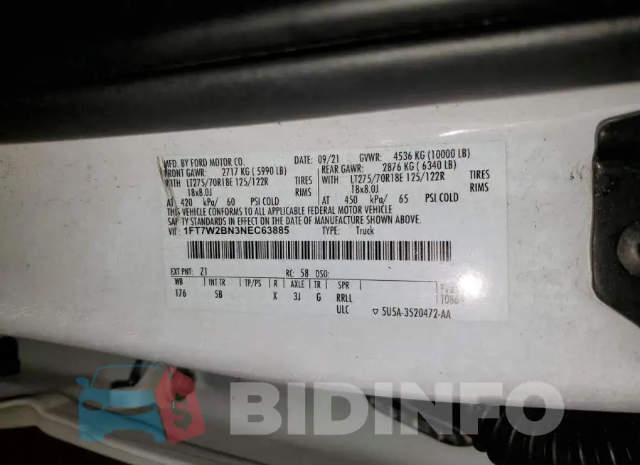 1FT7W2BN3NEC63885 Photo# 12