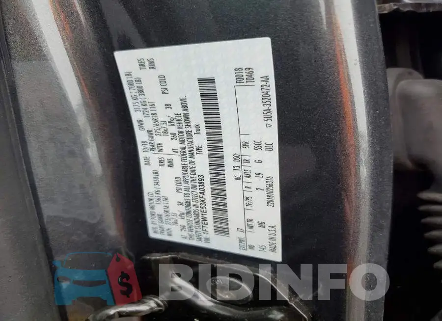 1FTEW1E53KFA03893 Photo# 13