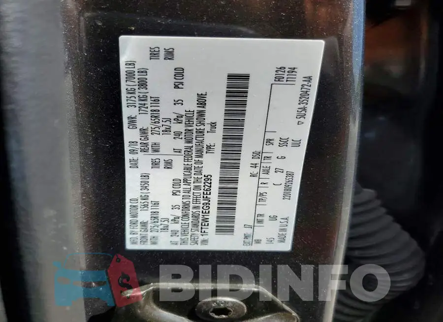 1FTEW1EG9JFE62295 Photo# 13