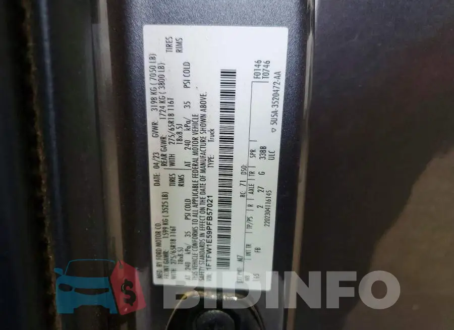 1FTFW1E59PFB57021 Photo# 12