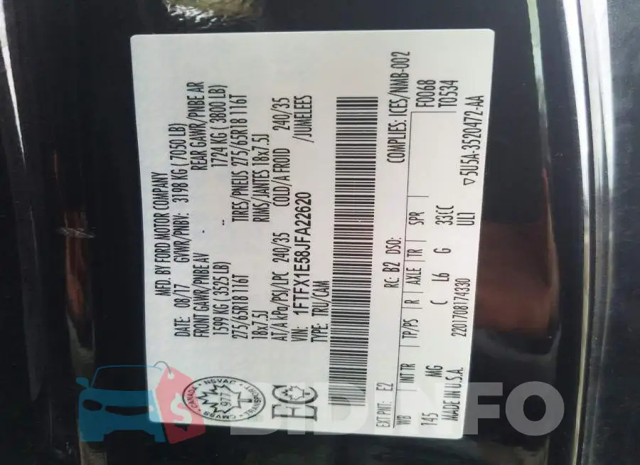 1FTFX1E58JFA22620 Photo# 12