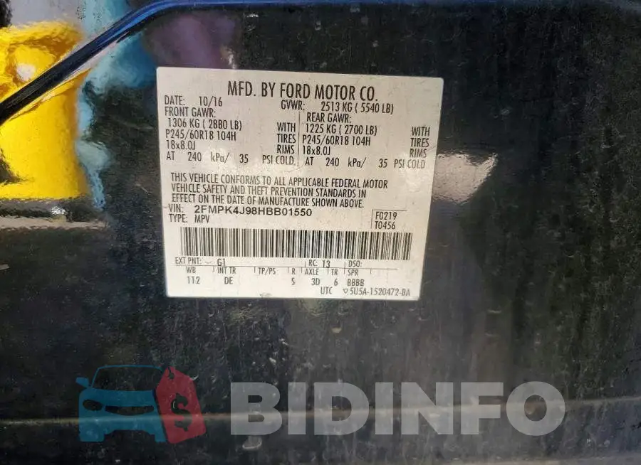 2FMPK4J98HBB01550 Photo# 13