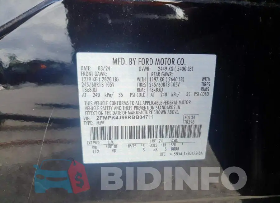 2FMPK4J98RBB04711 Photo# 13