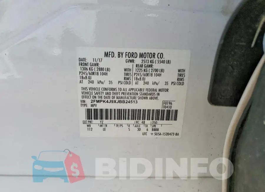 2FMPK4J9XJBB24513 Photo# 12