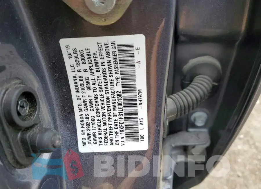 19XFC1F31LE001582 Photo# 12
