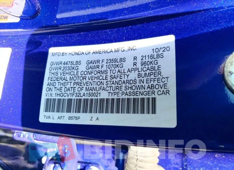 1HGCV1F32LA150021 Photo# 13
