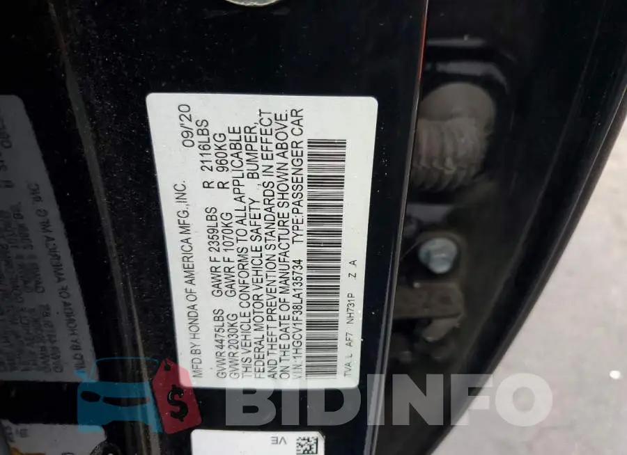 1HGCV1F38LA135734 Photo# 12