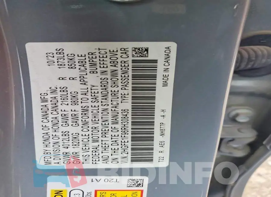 2HGFE1F96RH308436 Photo# 12
