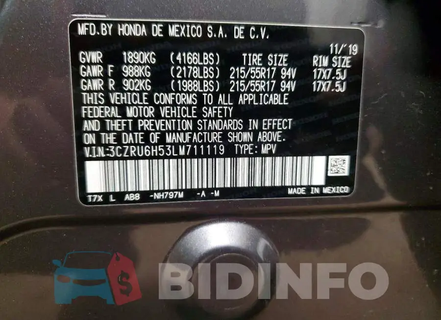 3CZRU6H53LM711119 Photo# 14