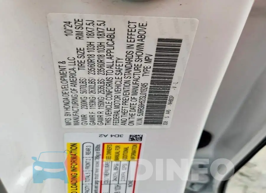 5J6RS6H52SL019245 Photo# 13