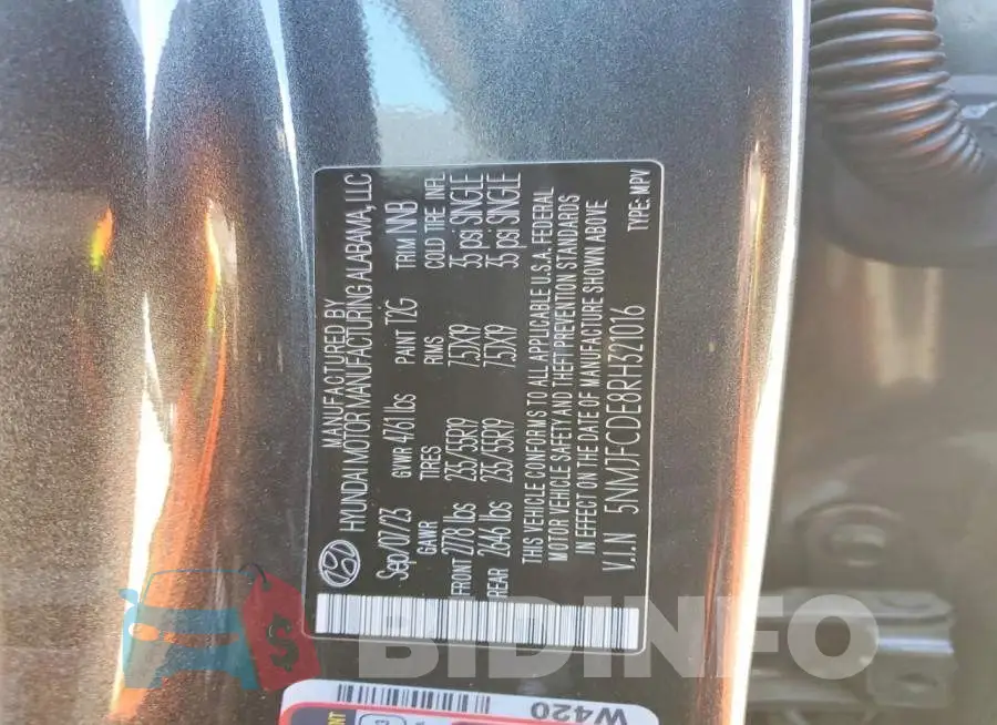5NMJFCDE8RH321016 Photo# 12