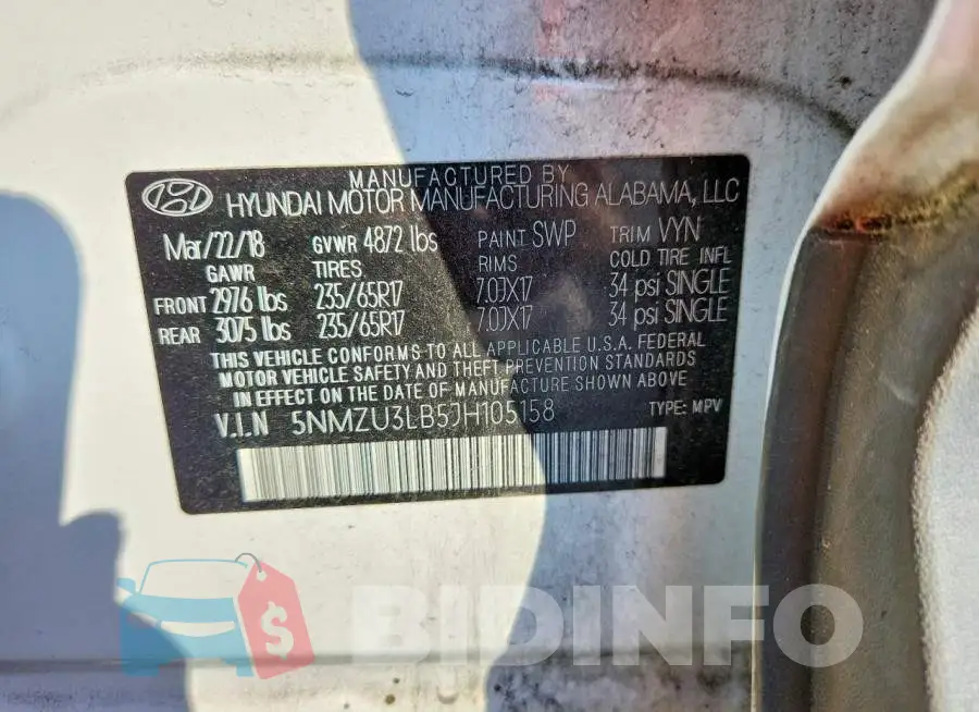 5NMZU3LB5JH105158 Photo# 13